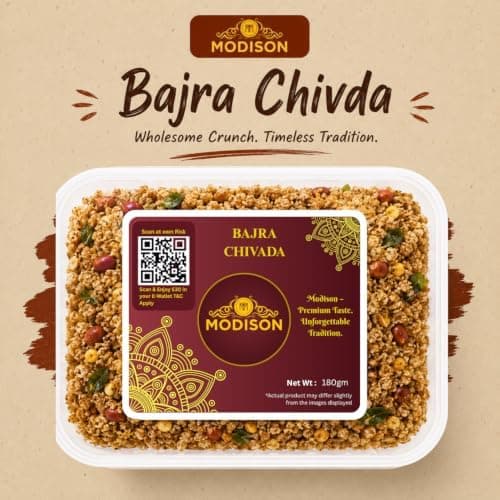 MODISON Bajra Chivda Indian Namkeen Crispy Pearl Millet 180g thumbnail 4
