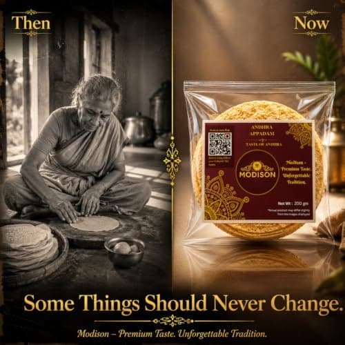 MODISON Andhra Appadam Indian Papad Crispy Lentil Wafer 200g thumbnail 7
