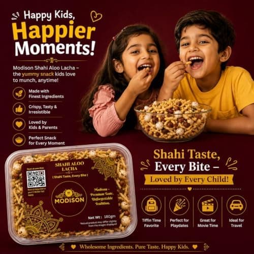 MODISON Shahi Aloo Lacha Indian Namkeen Crispy Potato Sticks 180g thumbnail 6
