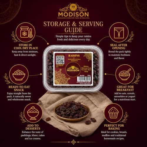 MODISON Seedless Kishmish Dried Fruit Indian Sweet Snack 180g thumbnail 5