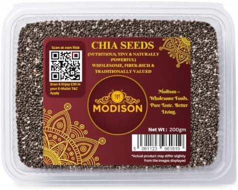 MODISON Chia Seeds Superfoods Natural Healthy Breakfasts 200g thumbnail 1
