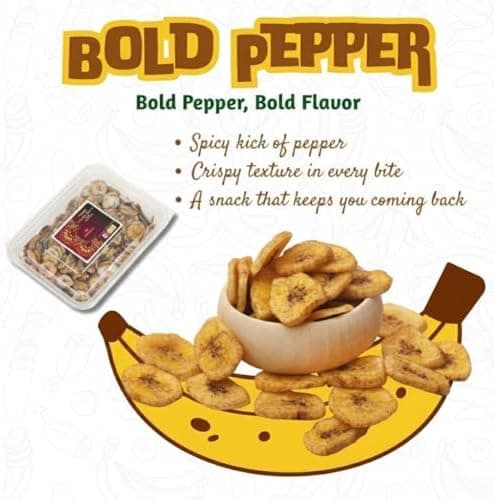 MODISON Banana Black Pepper Wafers Indian Snacks Crispy 900g thumbnail 3
