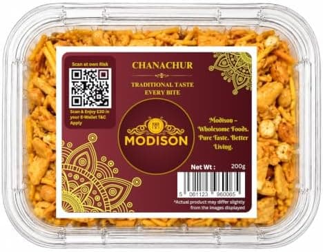 MODISON Chanachur Indian Namkeen Snack Traditional Savoury 200g thumbnail 1