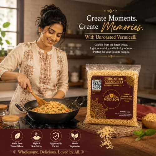 MODISON Unroasted Vermicelli Wheat Semolina Seviyan 1kg thumbnail 5
