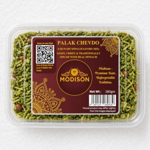MODISON Palak Chevdo Indian Snacks Spinach Mix 180g thumbnail 1