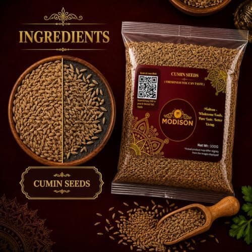 MODISON Cumin Seeds Whole Jeera Natural Spice Tempering 100g thumbnail 4