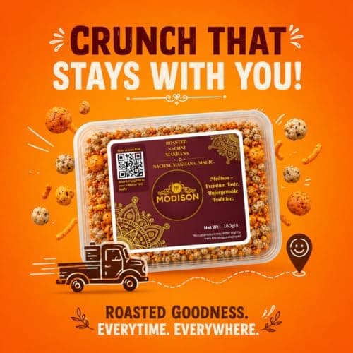 MODISON Roasted Nachni Makhana Indian Snacks Fox Nuts Ragi 180g thumbnail 2