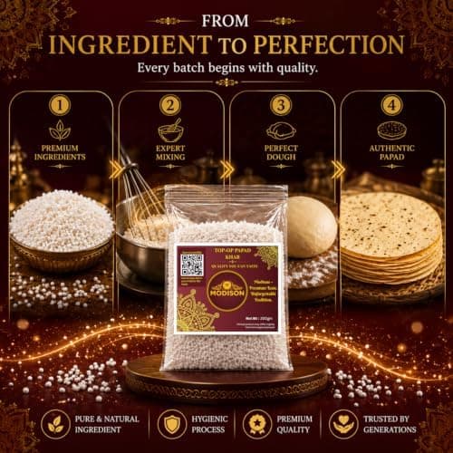 MODISON Top Op Papad Khar Indian Papad Ingredient Fine Powder 200g thumbnail 6