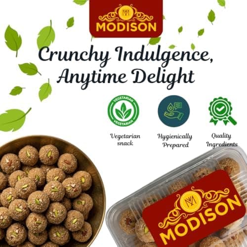 MODISON Churma Ladoo Indian Sweets Jaggery Mithai 2 Piece 80g thumbnail 6