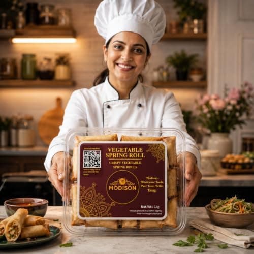 MODISON Vegetable Spring Roll Ready to Cook Frozen Snack 1kg thumbnail 4