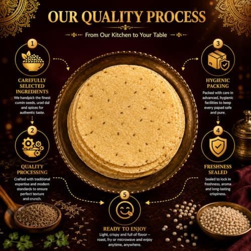 MODISON Jeera Papad Indian Papad Cumin Lentil Wafer 200g thumbnail 4