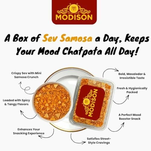 MODISON Sev Samosa Indian Snacks Spicy Crunchy Mix 180g thumbnail 6