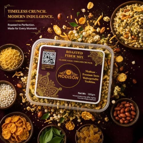 MODISON Roasted Fiber Mix Indian Namkeen Crunchy Millet Sorghum 180g thumbnail 2