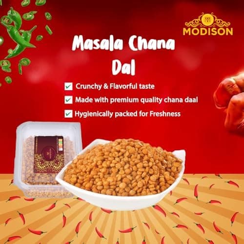 MODISON Masala Chana Dal Healthy Snacks Spiced Chickpeas 180g thumbnail 2