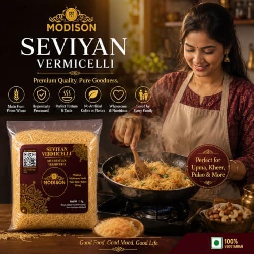 MODISON Seviyan Vermicelli Hard Wheat Semolina Pasta 1kg thumbnail 5