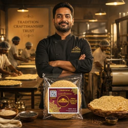 MODISON Urad Papad Indian Papad Crispy Lentil Wafer 200g thumbnail 6