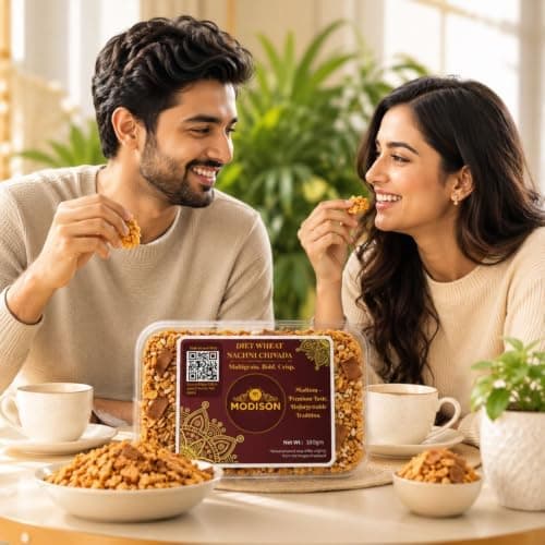 MODISON Diet Wheat Nachni Chivada Indian Namkeen Crispy Ragi 180g thumbnail 4