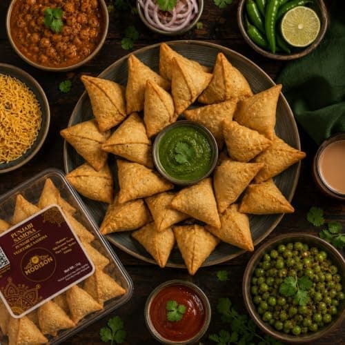MODISON Punjabi Samosa Traditional Frozen Indian Snack 1kg thumbnail 7