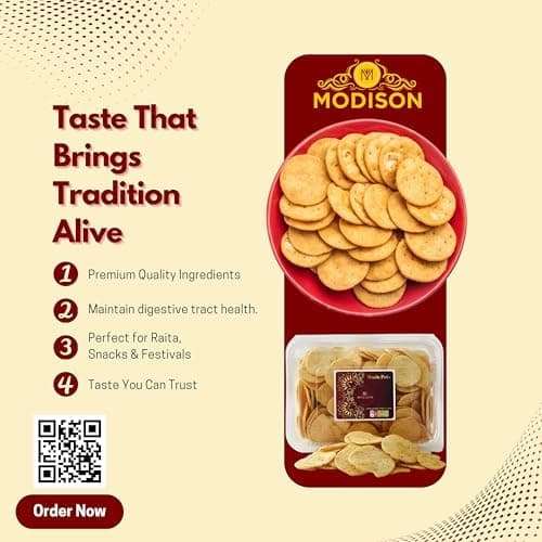 MODISON Masala Patta Potato Wafers Indian Snacks Crispy 180g thumbnail 3