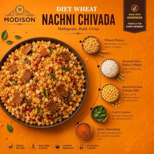 MODISON Wheat Basmati Chivada Indian Namkeen Crispy Flakes 180g thumbnail 6