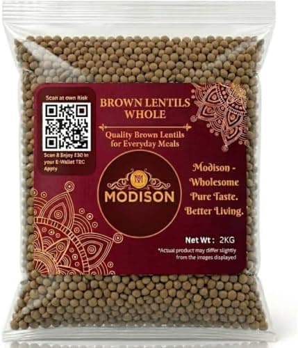 MODISON Brown Lentils Whole Pulses High Fibre Protein 2KG thumbnail 1