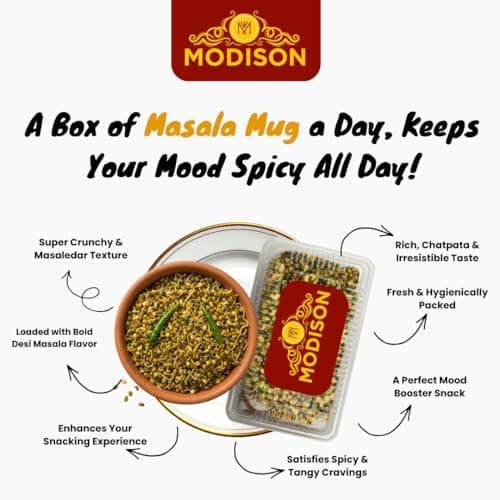 MODISON Masala Mug Healthy Snacks Roasted Mung Beans 180g thumbnail 7