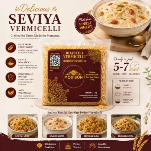 MODISON Roasted Vermicelli Premium Wheat Semolina Ready to Cook 1kg thumbnail 4