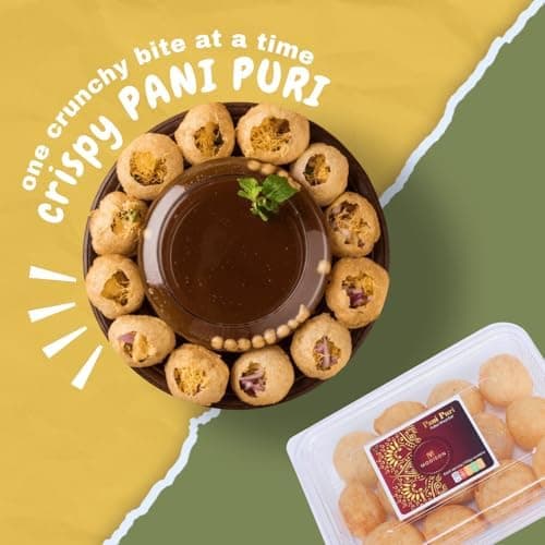 MODISON Pani Puri Indian Snacks Crispy Golgappa Shells 80pc thumbnail 4