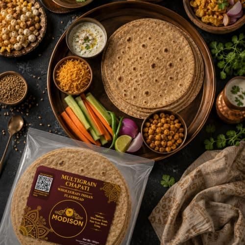 MODISON Multigrain Chapati Traditional Indian Flatbread Frozen 360g thumbnail 7
