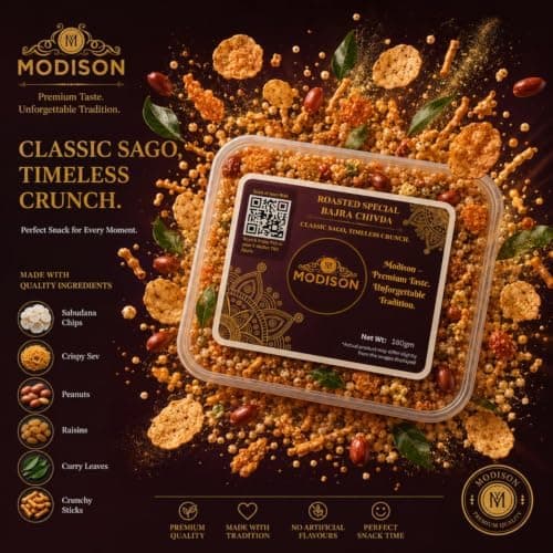 MODISON Roasted Bajra Chivda Indian Namkeen Crunchy Millet 180g thumbnail 2