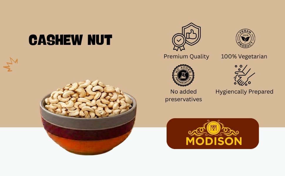 MODISON Cashew Nuts Healthy Snacks Natural Whole Kaju 500g thumbnail 3