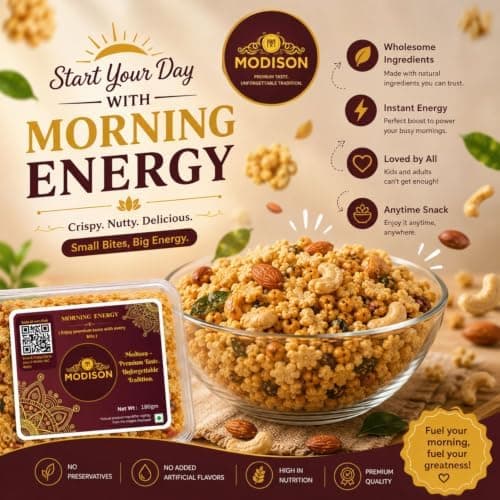 MODISON Morning Energy Granola Breakfast Cereal Crunchy Oats 180g thumbnail 6
