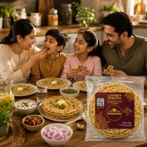MODISON Layered Paratha Traditional Indian Flatbread Frozen 360g thumbnail 7