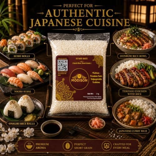 MODISON Sushi Rice Short Grain Rice Gluten Free Vegan 1kg thumbnail 5