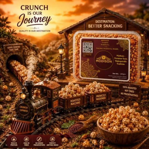 MODISON Roasted Nachni Makhana Indian Snacks Fox Nuts Ragi 180g thumbnail 7