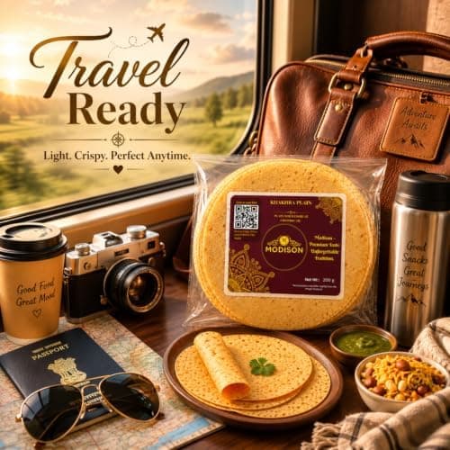 MODISON Plain Khakhra Whole Wheat Crispbread Roasted Snack 200g thumbnail 7