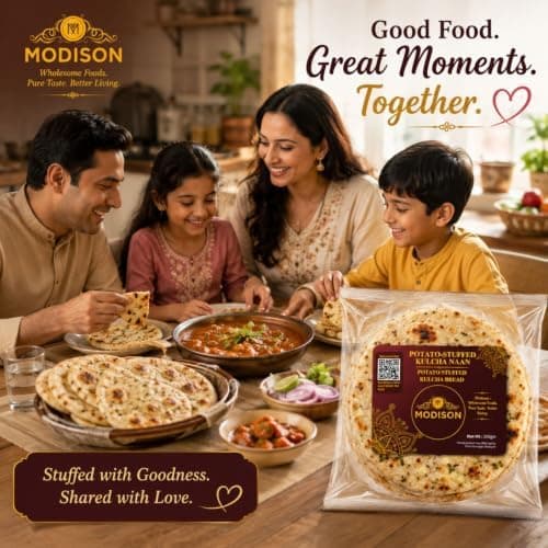 MODISON Potato Stuffed Kulcha Naan Traditional Flatbread Frozen 320g thumbnail 7