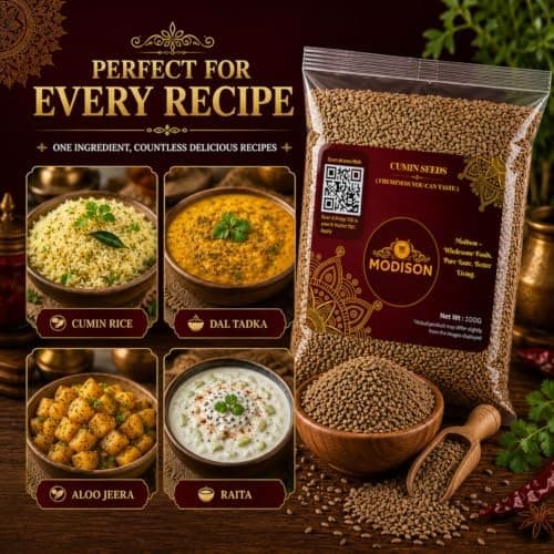 MODISON Cumin Seeds Whole Jeera Natural Spice Tempering 100g thumbnail 6