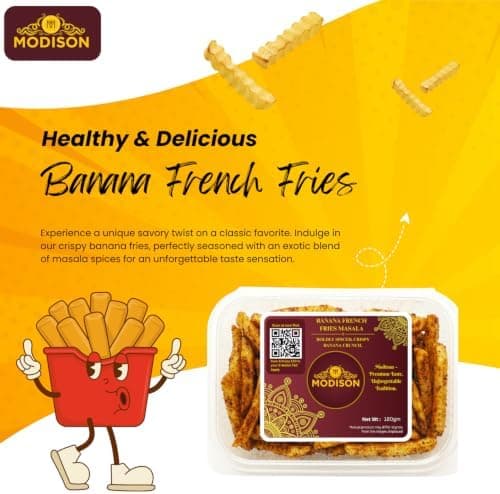 MODISON Banana French Fries Indian Snacks Masala Kela 180g thumbnail 6