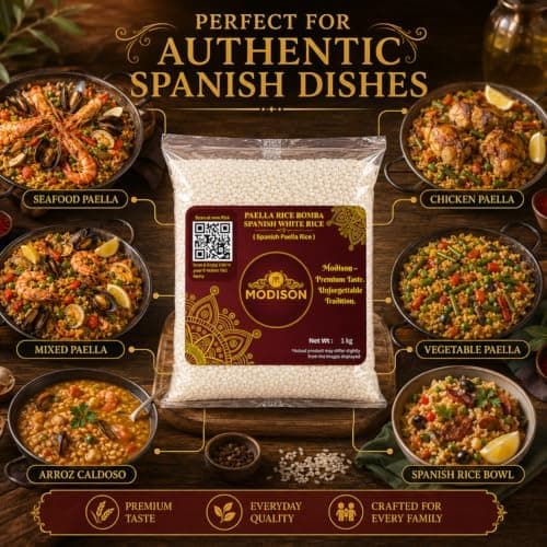 MODISON Spanish Bomba Rice Paella Rice Gluten Free Vegan 1kg thumbnail 7