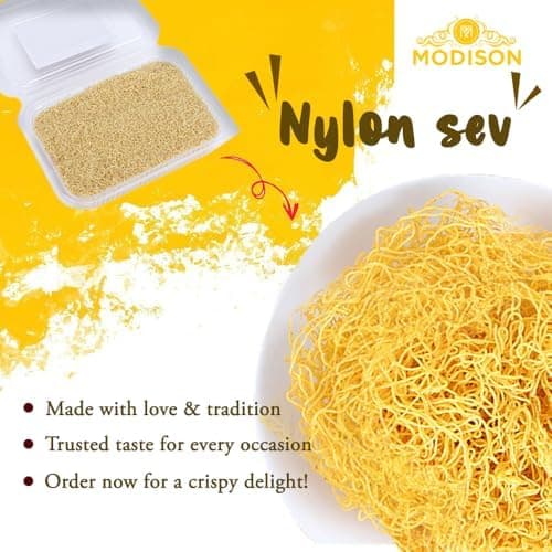 MODISON Nylon Sev Indian Snacks Crispy Gram Flour 180g thumbnail 5