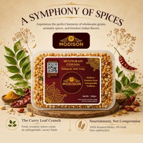 MODISON Multigrain Chivada Indian Namkeen Crispy Millet Blend 180g thumbnail 2