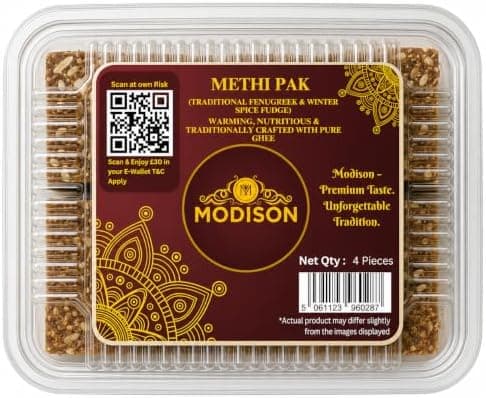MODISON Methi Paak Indian Sweets Traditional Mithai 4 Piece thumbnail 1