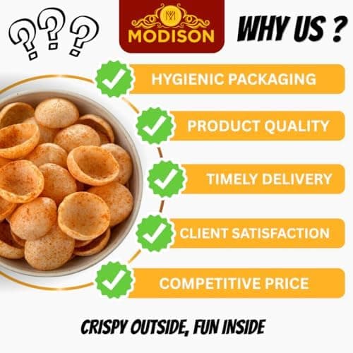 MODISON Moon Cup Indian Snacks Crispy Masala Puffs 180g thumbnail 3