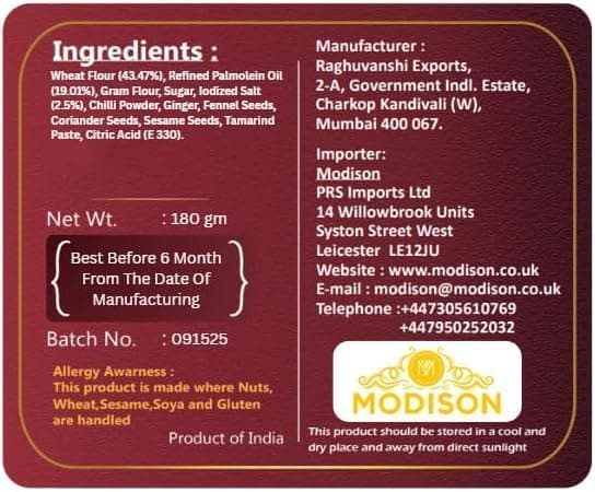 MODISON Poona Bhakarwadi Indian Namkeen Crispy Maharashtrian 360g thumbnail 6