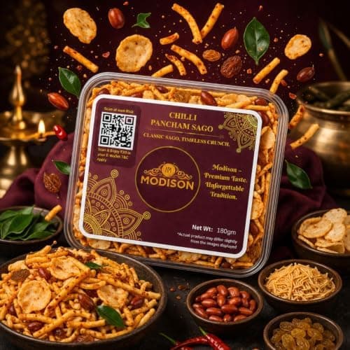 MODISON Chilli Pancham Sago Indian Namkeen Spicy Sabudana 180g thumbnail 6