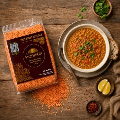 MODISON Red Split Lentils Masoor Dal High Fibre Protein 2KG thumbnail 7
