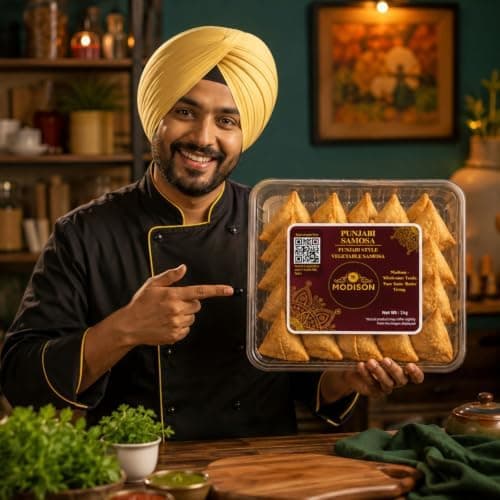 MODISON Punjabi Samosa Traditional Frozen Indian Snack 1kg thumbnail 5
