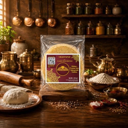 MODISON Urad Papad Indian Papad Crispy Lentil Wafer 200g thumbnail 3