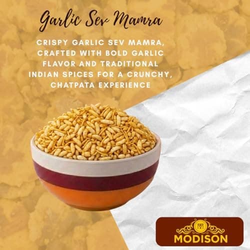 MODISON Garlic Sev Mamra Indian Snacks Roasted Rice Mix 180g thumbnail 6